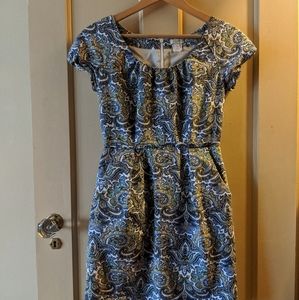 J Crew silk/cotton paisley dress